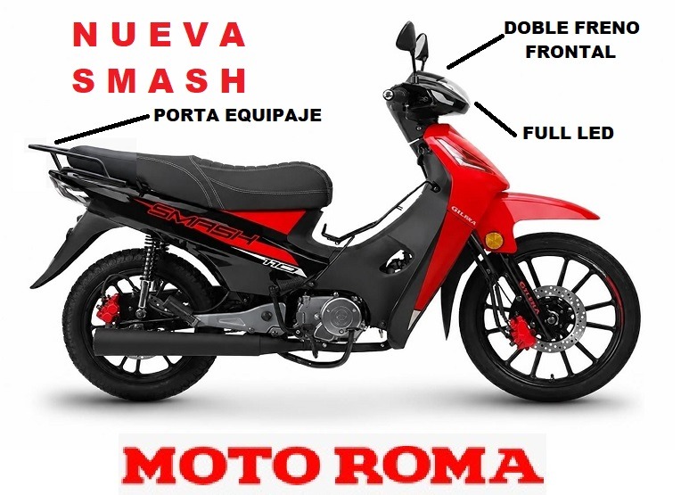Gilera Smash 110 Full 2 Frenos a disco: delantero y trasero